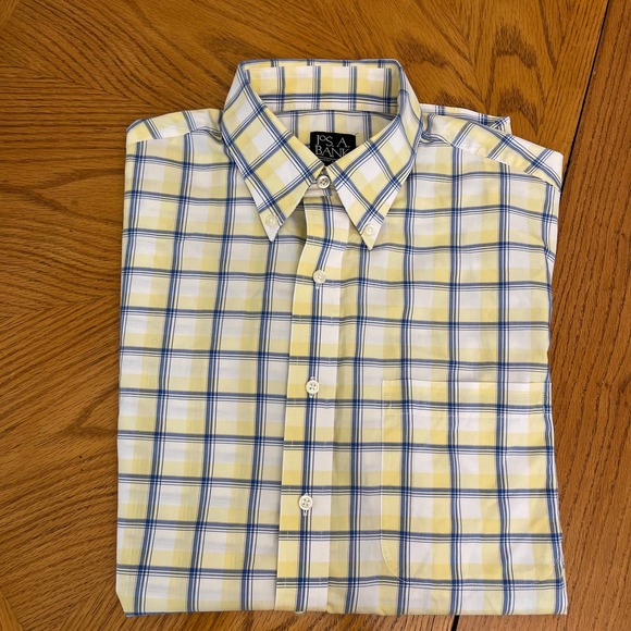 Jo A. Bank checked Shirt Men Sz L slightly used - Picture 5 of 6